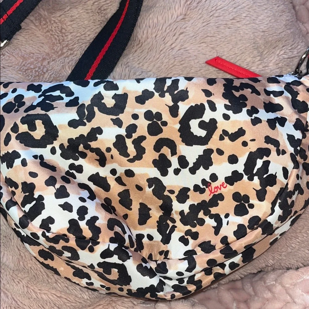 Brighton Leopard-Print Crossbody with Red Accents